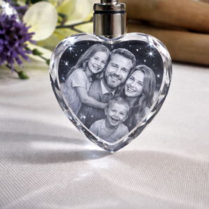Home 3d personalized crystal heart keychain