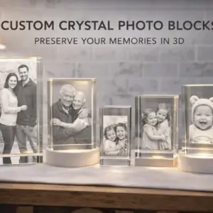 Unique Floating 3D Crystal Photo Block Gift for Memories