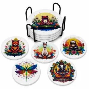 Meditation Ceramic Coasters Set of 6