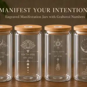 anifestation Collection Glass Cup with Grabovoi Numbers